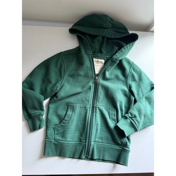 $50 Hanna Andersson Boys French Terry Full Zip Hoodie - Green - 5 - Picture 1 of 5
